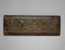 Buddhist Manuscript Cover with the Bodhisattvas Avalokiteshvara and Manjushri, c. 1300. Creator: Unknown