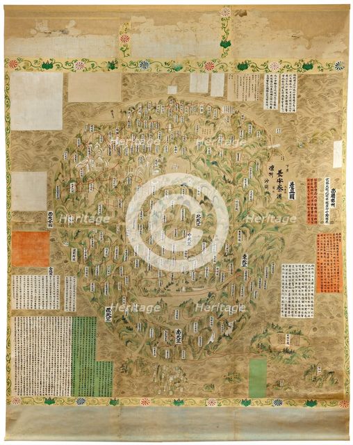 Buddhist map of the world, Early 18th cen.. Artist: Anonymous master  