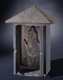 Buddhist Sculpture Inside Shrine, 17th century. Creator: Unknown