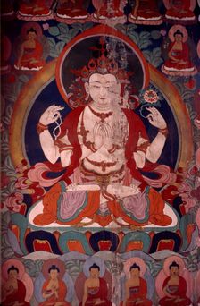 Buddhist painting, Ladakh, India, 1988. Creator: Amanda Waite