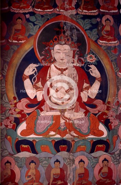 Buddhist painting, Ladakh, India, 1988. Creator: Amanda Waite.