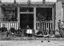 Buddhist priests at Darjeeling, Himalayas, 1873. Creator: F Wentworth