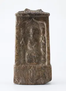 Buddhist tablet in the form of a miniature shrine, Period of Division, ca. 520. Creator: Unknown