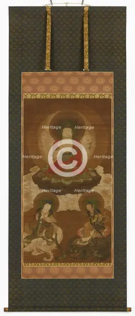 Buddhist triad: Sakyamuni, Manjusri and Samantabhadra, Edo period, mid 17th-early 18th century. Creator: Sumiyoshi Gukei.