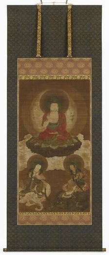 Buddhist triad: Sakyamuni, Manjusri and Samantabhadra, Edo period, mid 17th-early 18th century. Creator: Sumiyoshi Gukei