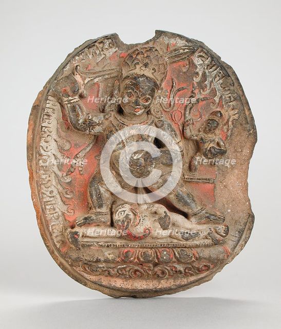 Buddhist Votive Tablet with Vighnantaka, 11th century. Creator: Unknown.