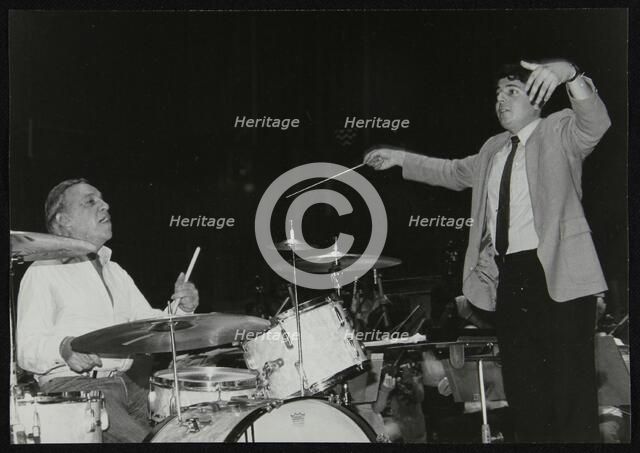 Buddy Rich and conductor Andrew Litton, Royal Festival Hall, London, June 1985. Artist: Denis Williams