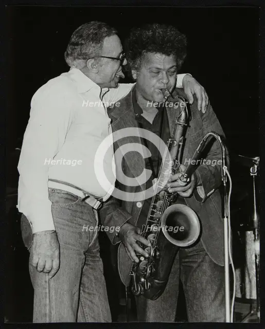 Buddy Rich and Steve Marcus at the Royal Festival Hall, London, June 1985. Creator: Denis Williams.