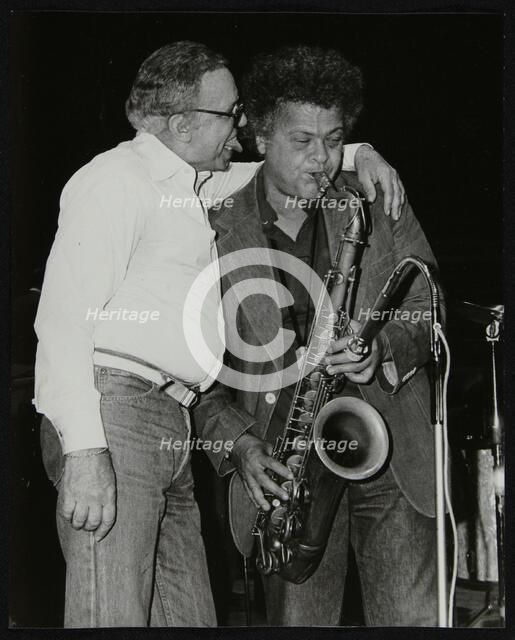 Buddy Rich and Steve Marcus at the Royal Festival Hall, London, June 1985. Artist: Denis Williams