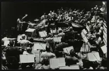 Buddy Rich and the Royal Philharmonic Orchestra in concert at the Royal Festival Hall, London, 1985. Creator: Denis Williams