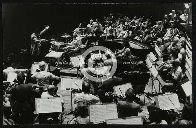 Buddy Rich and the Royal Philharmonic Orchestra in concert at the Royal Festival Hall, London, 1985. Artist: Denis Williams