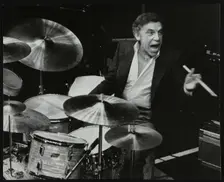 Buddy Rich in concert at the Forum Theatre, Hatfield, Hertfordshire, March 1980. Creator: Denis Williams