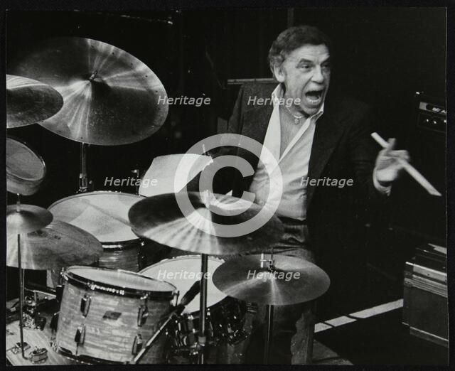 Buddy Rich in concert at the Forum Theatre, Hatfield, Hertfordshire, March 1980. Artist: Denis Williams