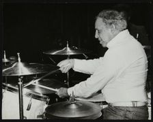 Buddy Rich on the drums, Royal Festival Hall, London, June 1985. Creator: Denis Williams