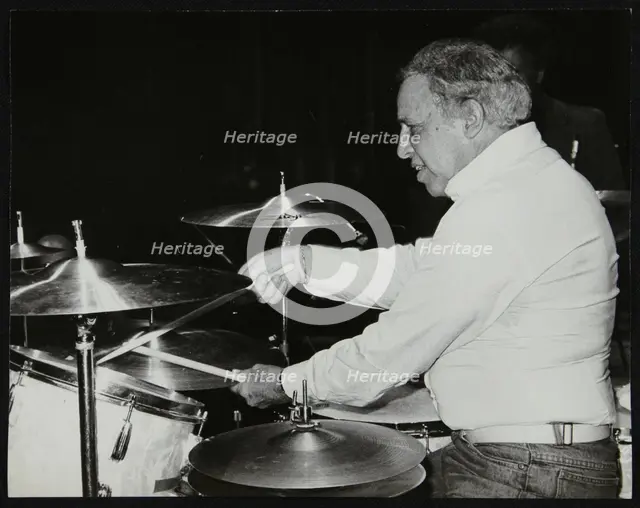 Buddy Rich on the drums, Royal Festival Hall, London, June 1985. Creator: Denis Williams.