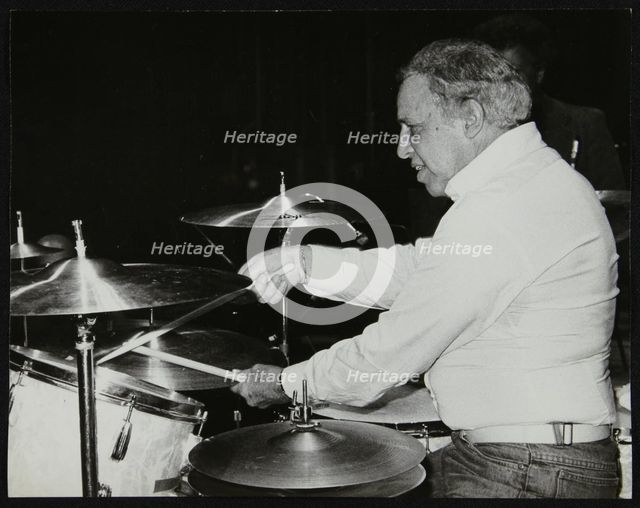Buddy Rich on the drums, Royal Festival Hall, London, June 1985. Creator: Denis Williams.