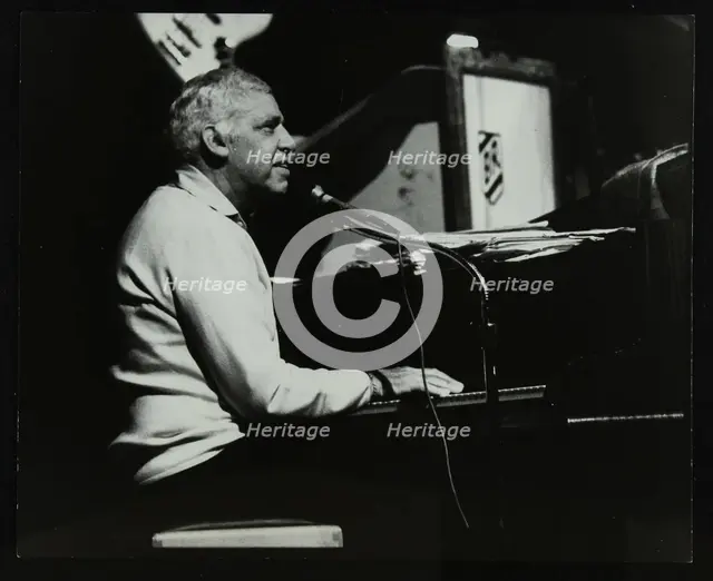 Buddy Rich on piano on his last appearance at the Forum Theatre, Hatfield, Hertfordshire, 1986. Creator: Denis Williams.