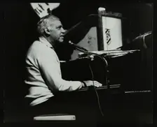Buddy Rich on piano on his last appearance at the Forum Theatre, Hatfield, Hertfordshire, 1986. Creator: Denis Williams