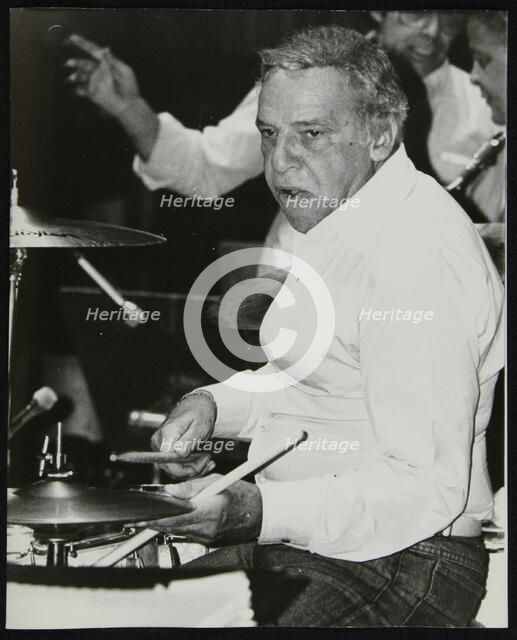 Buddy Rich playing the drums at the Royal Festival Hall, London,  June 1985. Artist: Denis Williams