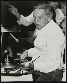 Buddy Rich playing the drums at the Royal Festival Hall, London, June 1985. Creator: Denis Williams