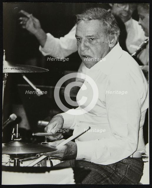 Buddy Rich playing the drums at the Royal Festival Hall, London,  June 1985. Creator: Denis Williams.