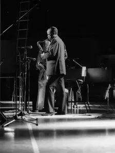 Buddy Tate and Woody Herman, Capital Jazz, Royal Festival Hall, London, July 1985. Artist: Brian O'Connor