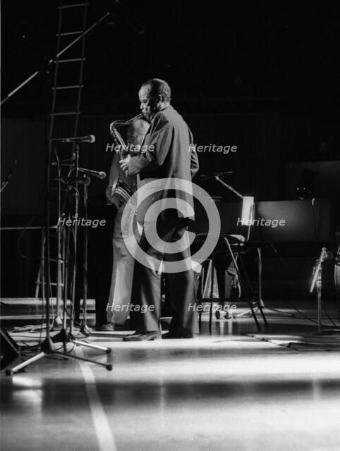 Buddy Tate and Woody Herman, Capital Jazz, Royal Festival Hall, London, July 1985.  Artist: Brian O'Connor.