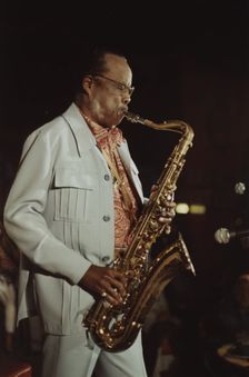 Buddy Tate, (Harlem Stampede), Edinburgh Jazz Festival, Scotland, 1986. Creator: Brian Foskett
