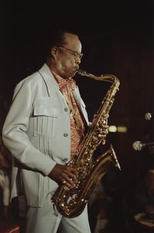 Buddy Tate, (Harlem Stampede), Edinburgh Jazz Festival, Scotland, 1986. Creator: Brian Foskett