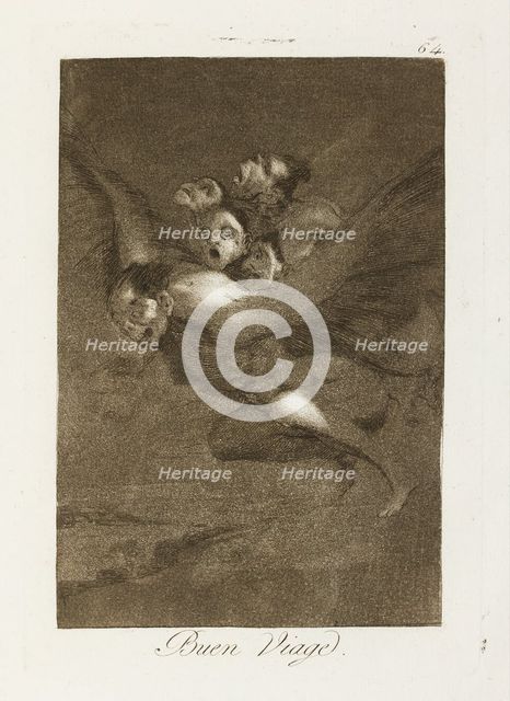 Buen Viage.; Los Caprichos, pl.64, 1799. Creator: Francisco Goya.