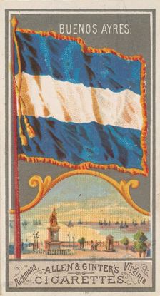 Buenos Aires, from the City Flags series (N6) for Allen & Ginter Cigarettes Brands, 1887. Creator: Allen & Ginter