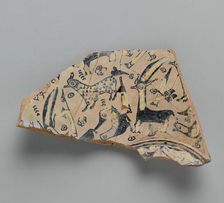 Buff Ware Fragment with Animal Decoration, Iran, 9th century. Creator: Unknown