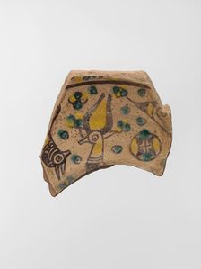 Buff Ware Fragment with Horned Animals, Iran, 9th-10th century. Creator: Unknown