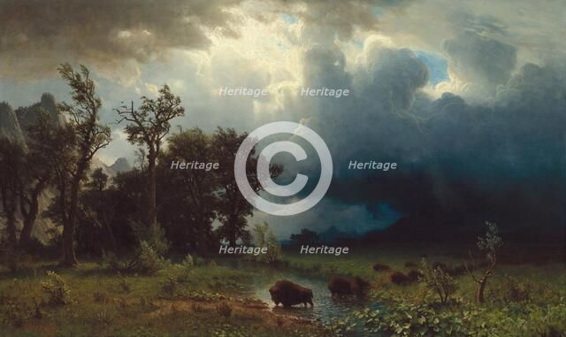 Buffalo Trail: The Impending Storm, 1869. Creator: Albert Bierstadt.