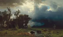 Buffalo Trail: The Impending Storm, 1869. Creator: Albert Bierstadt