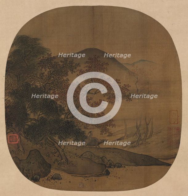 Buffalo and Boy in Autumnal Landscape, 1127-1279. Creator: Yan Ciping (Chinese, active 1164-1187).