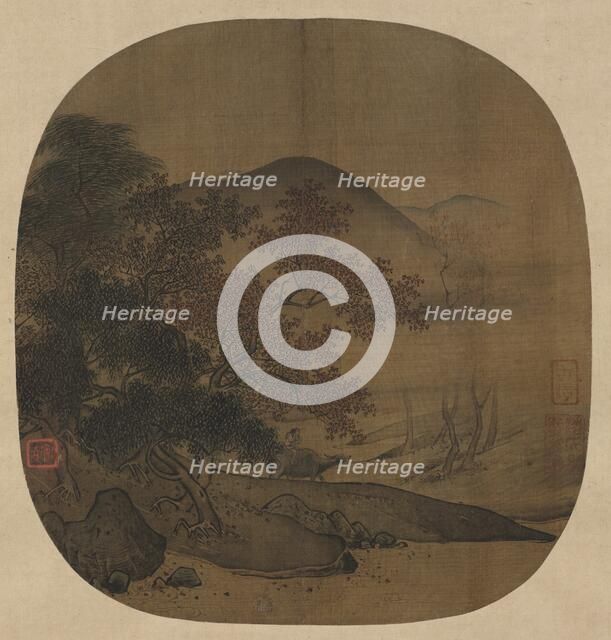 Buffalo and Boy in Autumnal Landscape, 1127-1279. Creator: Yan Ciping (Chinese, active 1164-1187).