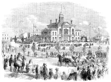 Buffalo and Lake Huron Railway: Opening Ceremonies at Goderich, Canada West, 1858. Creator: Unknown
