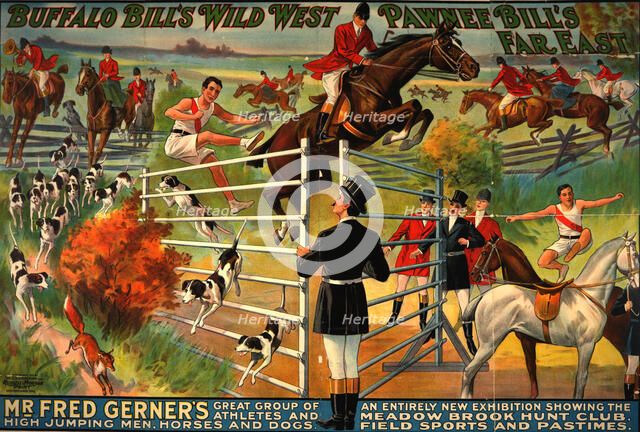 Buffalo Bill's wild west [and] Pawnee Bill'e far east poster, c1912. Creator: US Lithograph Co.