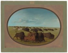 Buffalo Chase, with Accidents, 1861/1869. Creator: George Catlin