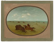 Buffalo Chase, Sioux Indians, Upper Missouri, 1861/1869. Creator: George Catlin