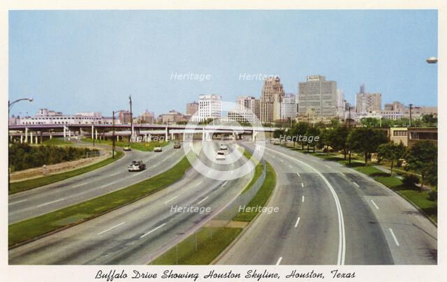 Buffalo Drive, Houston, Texas, USA, 1958. Artist: Unknown