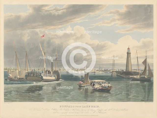 Buffalo, from Lake Erie, published 1836. Creator: William James Bennett.