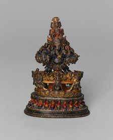 Buffalo-Headed Vajrabhairava, a Wrathful form of Bodhisattva Manjushri, 15th century. Creator: Unknown