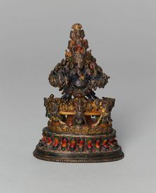 Buffalo-Headed Vajrabhairava, a Wrathful form of Bodhisattva Manjushri, 15th century. Creator: Unknown