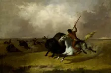 Buffalo Hunt on the Southwestern Prairies, 1845. Creator: John Mix Stanley