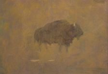 Buffalo in a Sandstorm, 19th century. Creator: Albert Bierstadt