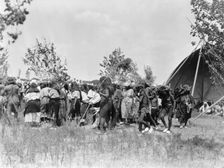 Buffalo Society, animal dance-Cheyenne, c1927. Creator: Edward Sheriff Curtis