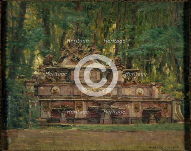Buffet d'eau in the Grand Trianon gardens, 1917. Creator: Marius Michel.