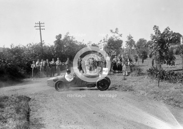 Bugatti Type 35, Bugatti Owners Club Hill Climb, Chalfont St Peter, Buckinghamshire, 1935. Artist: Bill Brunell.